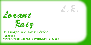 lorant raiz business card